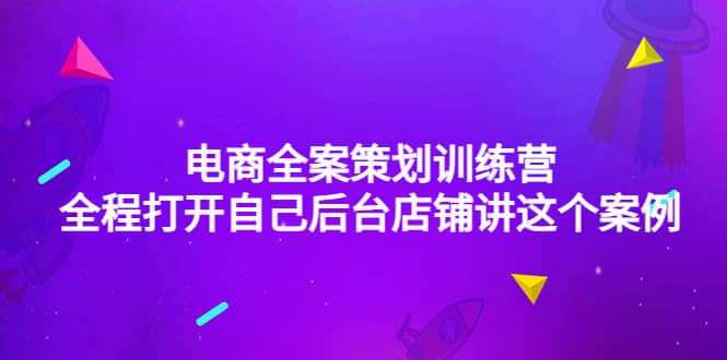 电商全案策划训练营：全程打开自己后台店铺讲这个案例（9节课时）创富副业网-网创项目资源站-副业项目-创业项目-搞钱项目创富副业网