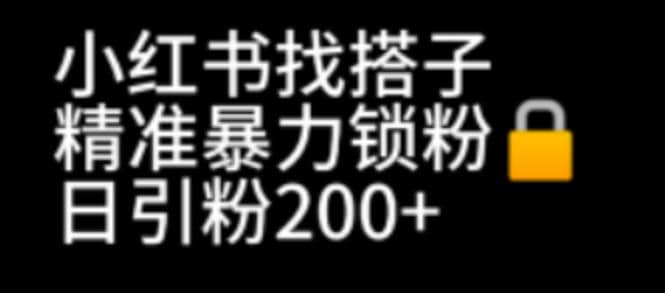 小红书找搭子暴力精准锁粉+引流日引200+精准粉创富副业网-网创项目资源站-副业项目-创业项目-搞钱项目创富副业网