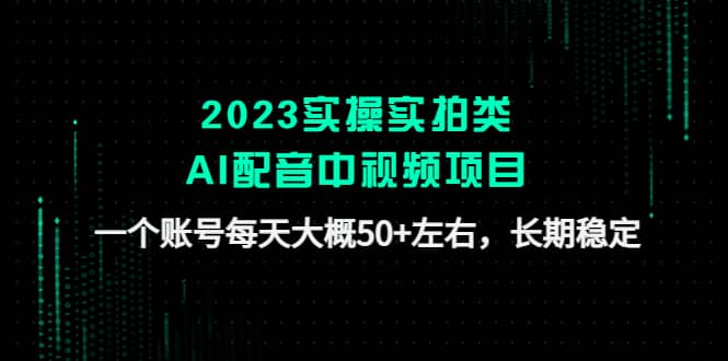 2023实操实拍类AI配音中视频项目，一个账号每天大概50+左右，长期稳定创富副业网-网创项目资源站-副业项目-创业项目-搞钱项目创富副业网