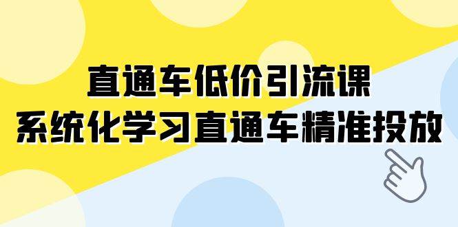 直通车-低价引流课，系统化学习直通车精准投放（14节课）创富副业网-网创项目资源站-副业项目-创业项目-搞钱项目创富副业网