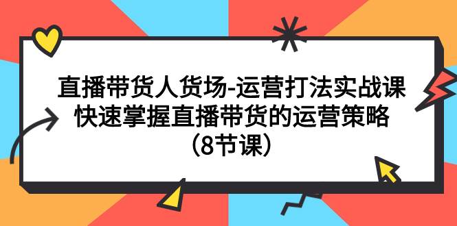 直播带货人货场-运营打法实战课：快速掌握直播带货的运营策略（8节课）创富副业网-网创项目资源站-副业项目-创业项目-搞钱项目创富副业网