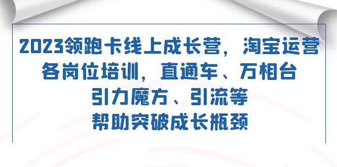 2023领跑·卡 线上成长营 淘宝运营各岗位培训 直通车 万相台 引力魔方 引流创富副业网-网创项目资源站-副业项目-创业项目-搞钱项目创富副业网