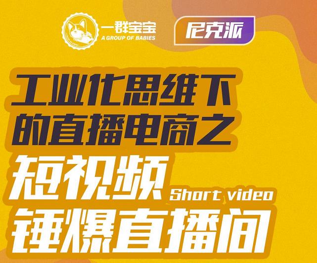 尼克派·工业化思维下的直播电商之短视频锤爆直播间，听话照做执行爆单创富副业网-网创项目资源站-副业项目-创业项目-搞钱项目创富副业网