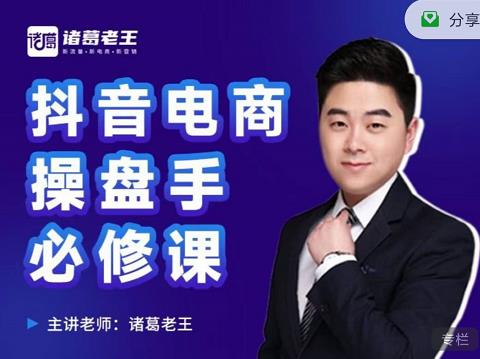 诸葛老王-抖音电商操盘手必修课：顶层设计，​起号破局，爆款运营，数据分析创富副业网-网创项目资源站-副业项目-创业项目-搞钱项目创富副业网