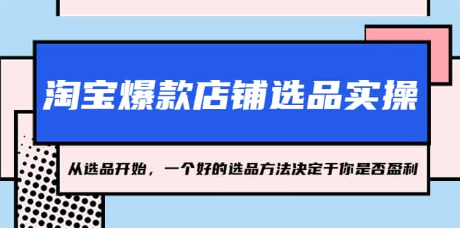 淘宝爆款店铺选品实操，2023从选品开始，一个好的选品方法决定于你是否盈利创富副业网-网创项目资源站-副业项目-创业项目-搞钱项目创富副业网