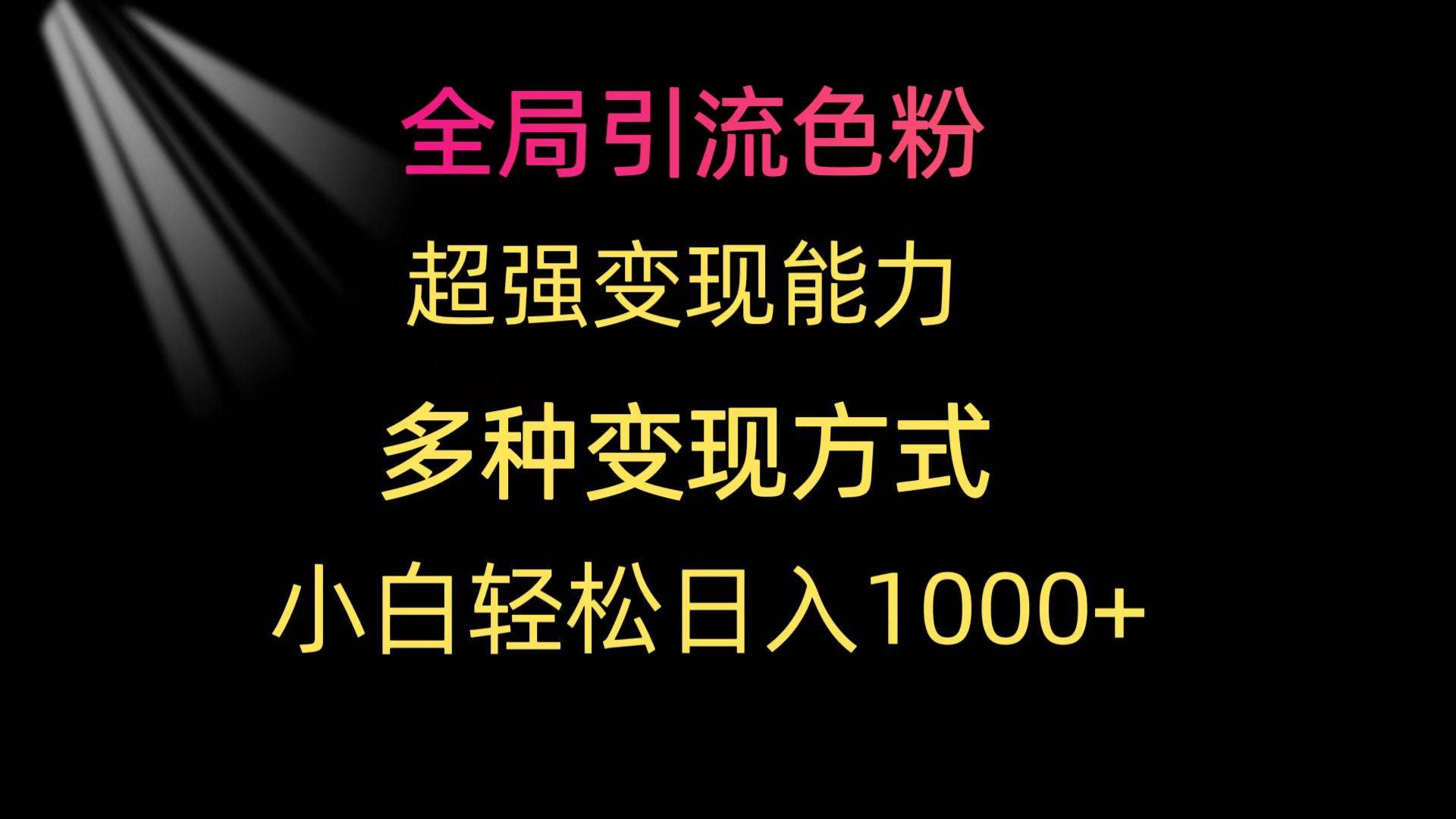 全局引流色粉 超强变现能力 多种变现方式 小白轻松日入1000+创富副业网-网创项目资源站-副业项目-创业项目-搞钱项目创富副业网