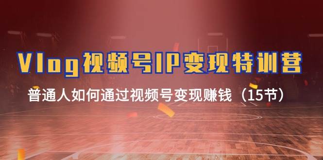 Vlog 视频号IP变现特训营，普通人如何通过视频号变现赚钱（15节）创富副业网-网创项目资源站-副业项目-创业项目-搞钱项目创富副业网