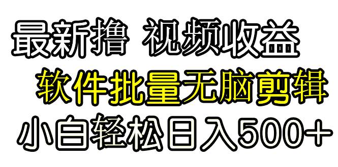 发视频撸收益，软件无脑批量剪辑，第一天发第二天就有钱创富副业网-网创项目资源站-副业项目-创业项目-搞钱项目创富副业网
