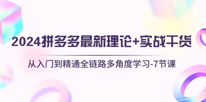 2024拼多多 最新理论+实战干货，从入门到精通全链路多角度学习-7节课创富副业网-网创项目资源站-副业项目-创业项目-搞钱项目创富副业网