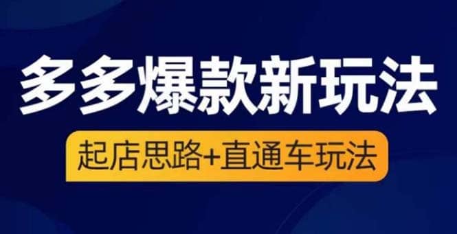2023拼多多爆款·新玩法：起店思路+直通车玩法（3节精华课）创富副业网-网创项目资源站-副业项目-创业项目-搞钱项目创富副业网