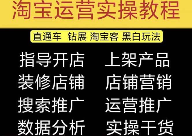 2023淘宝开店教程0基础到高级全套视频网店电商运营培训教学课程（2月更新）创富副业网-网创项目资源站-副业项目-创业项目-搞钱项目创富副业网