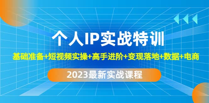 2023个人IP实战特训：基础准备+短视频实操+高手进阶+变现落地+数据+电商创富副业网-网创项目资源站-副业项目-创业项目-搞钱项目创富副业网