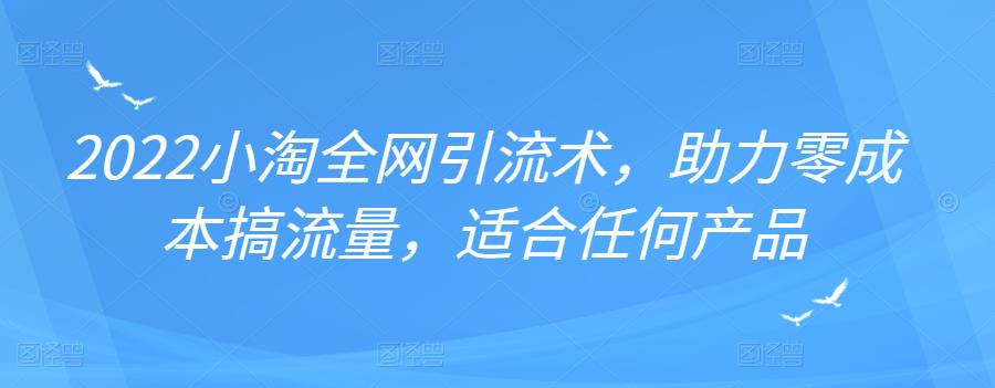 2022年小淘全网引流术，助力零成本搞流量，适合任何产品创富副业网-网创项目资源站-副业项目-创业项目-搞钱项目创富副业网