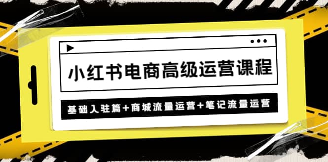 小红书电商高级运营课程：基础入驻篇+商城流量运营+笔记流量运营创富副业网-网创项目资源站-副业项目-创业项目-搞钱项目创富副业网