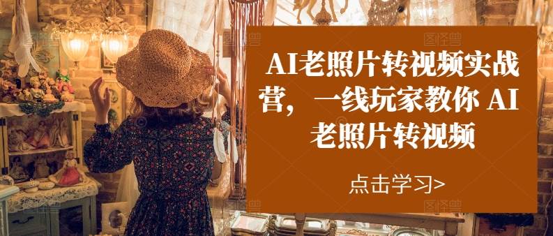 AI老照片转视频实操训练营，一线玩家教你AI老照片转视频创富副业网-网创项目资源站-副业项目-创业项目-搞钱项目创富副业网