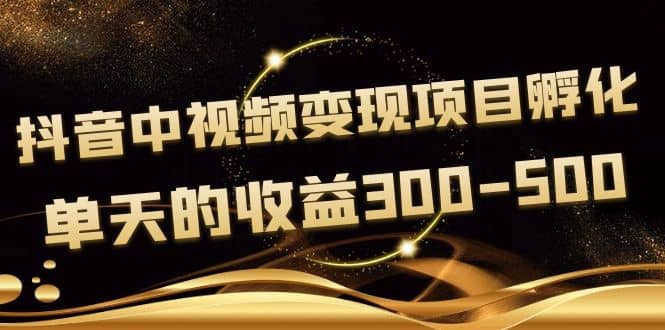 黄岛主《抖音中视频变现项目孵化》单天的收益300-500 操作简单粗暴创富副业网-网创项目资源站-副业项目-创业项目-搞钱项目创富副业网