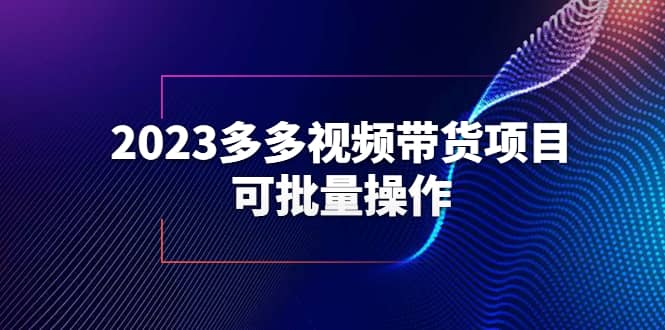 2023多多视频带货项目，可批量操作【保姆级教学】创富副业网-网创项目资源站-副业项目-创业项目-搞钱项目创富副业网