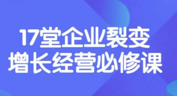 《盈利增长17堂必修课》企业裂变增长的经营智慧，带你了解增长的本质创富副业网-网创项目资源站-副业项目-创业项目-搞钱项目创富副业网