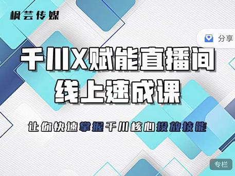枫芸传媒-线上千川提升课，提升千川认知，提升千川投放效果创富副业网-网创项目资源站-副业项目-创业项目-搞钱项目创富副业网