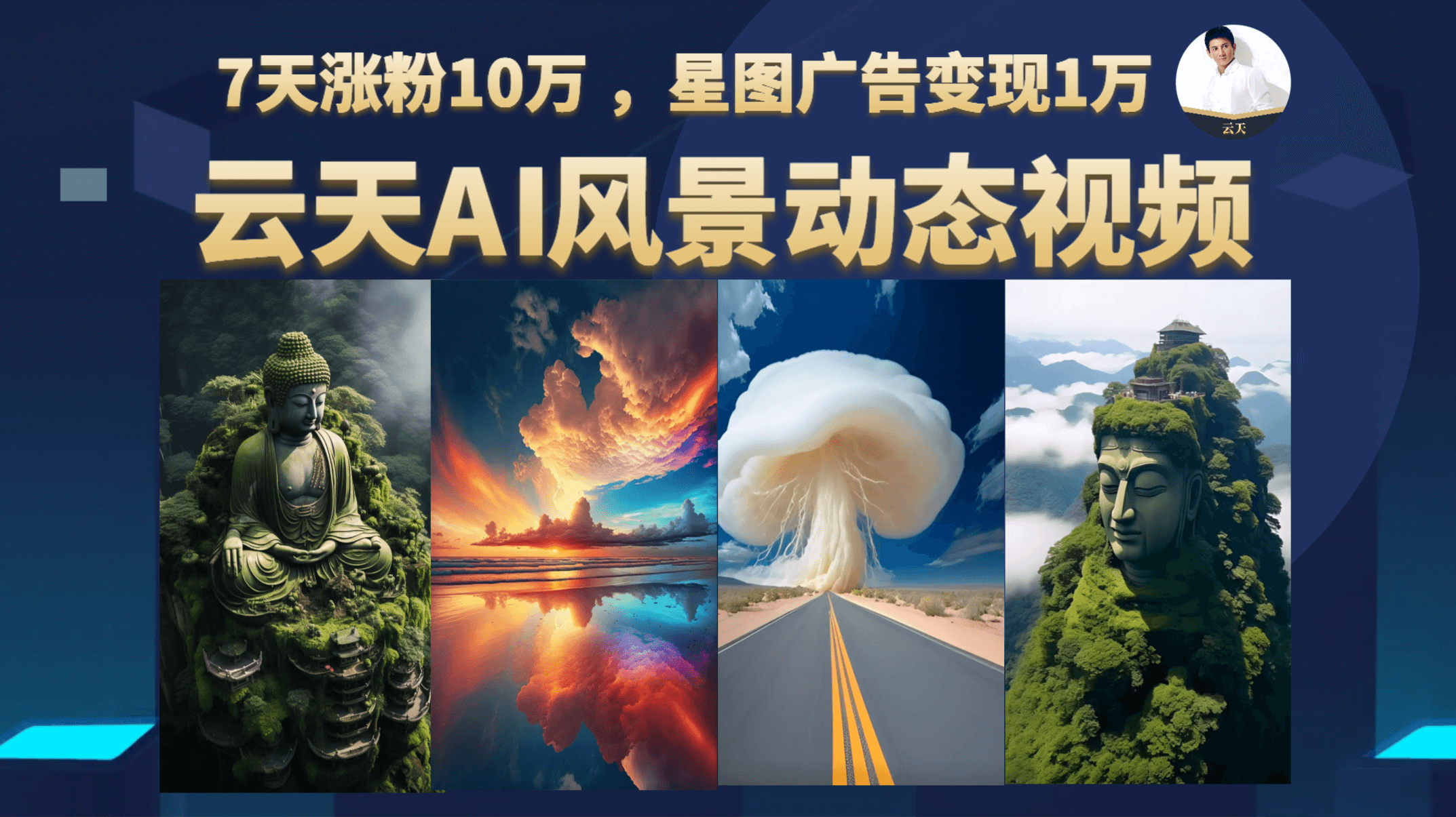 云天AI风景动图视频制作，7天涨粉10万 ，星图广告变现1万创富副业网-网创项目资源站-副业项目-创业项目-搞钱项目创富副业网