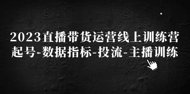 2023直播带货运营线上训练营，起号-数据指标-投流-主播训练创富副业网-网创项目资源站-副业项目-创业项目-搞钱项目创富副业网