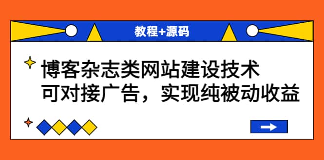 博客杂志类网站建设技术，可对接广告，实现纯被动收益（教程+源码）创富副业网-网创项目资源站-副业项目-创业项目-搞钱项目创富副业网
