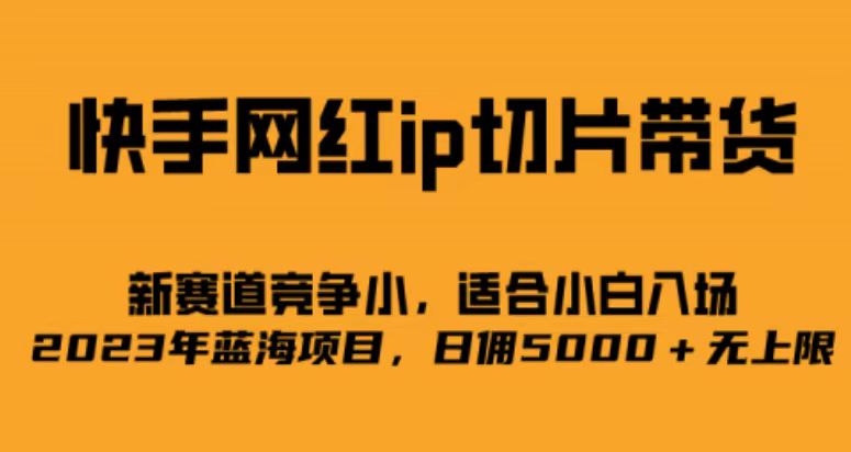 快手网红ip切片新赛道，竞争小事，适合小白 2023蓝海项目创富副业网-网创项目资源站-副业项目-创业项目-搞钱项目创富副业网