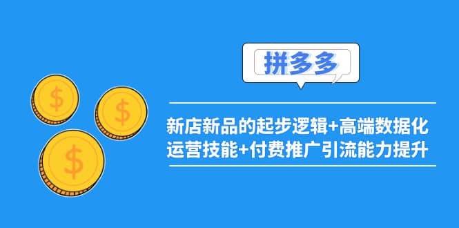 2022拼多多：新店新品的起步逻辑+高端数据化运营技能+付费推广引流能力提升创富副业网-网创项目资源站-副业项目-创业项目-搞钱项目创富副业网