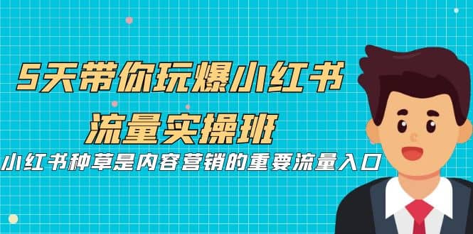 5天带你玩爆小红书流量实操班，小红书种草是内容营销的重要流量入口创富副业网-网创项目资源站-副业项目-创业项目-搞钱项目创富副业网