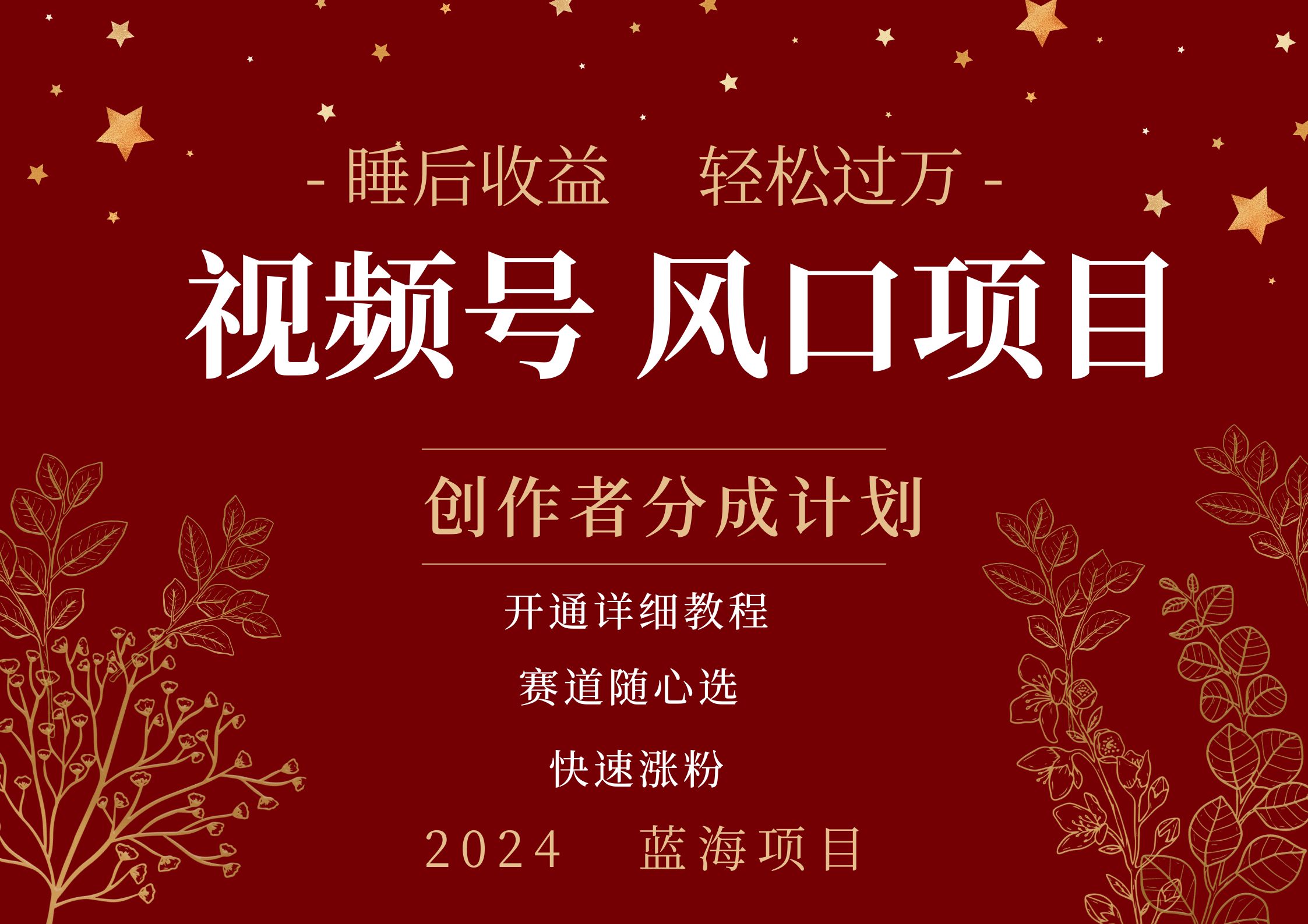 拥有睡眠收益的微信视频号大风口项目，轻松月入过万+，多赛道选择，可矩阵，玩法简单轻松上手创富副业网-网创项目资源站-副业项目-创业项目-搞钱项目创富副业网