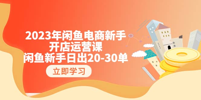 2023年闲鱼电商新手开店运营课：闲鱼新手日出20-30单（18节-实战干货）创富副业网-网创项目资源站-副业项目-创业项目-搞钱项目创富副业网