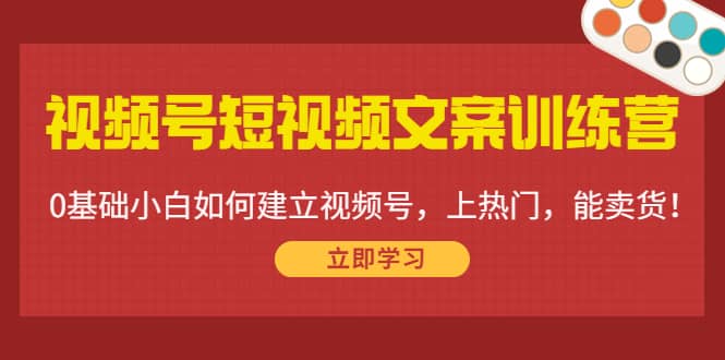 视频号短视频文案训练营：0基础小白如何建立视频号，上热门，能卖货！创富副业网-网创项目资源站-副业项目-创业项目-搞钱项目创富副业网
