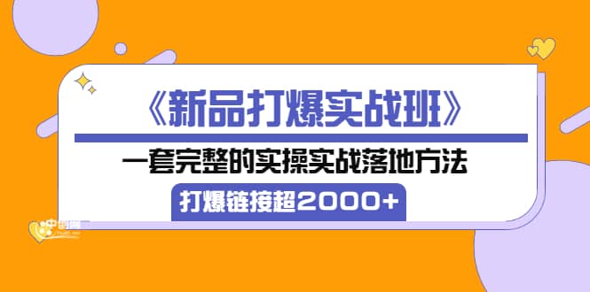 《新品打爆实战班》一套完整的实操实战落地方法，打爆链接超2000+（38节课)创富副业网-网创项目资源站-副业项目-创业项目-搞钱项目创富副业网