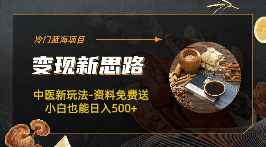 冷门蓝海项目-中医新玩法-冷门蓝海项目-中医新玩法-资料免费送小白也能日入500+500+创富副业网-网创项目资源站-副业项目-创业项目-搞钱项目创富副业网