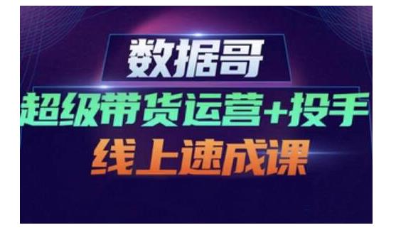 数据哥·超级带货运营+投手线上速成课，快速提升运营和熟悉学会投手技巧创富副业网-网创项目资源站-副业项目-创业项目-搞钱项目创富副业网