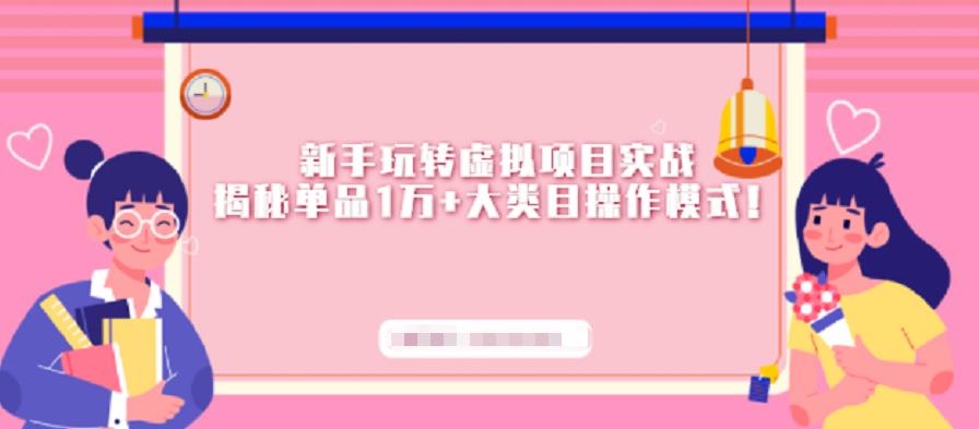 新手玩转虚拟项目实战，揭秘单品1万+大类目操作模式【视频课程】创富副业网-网创项目资源站-副业项目-创业项目-搞钱项目创富副业网