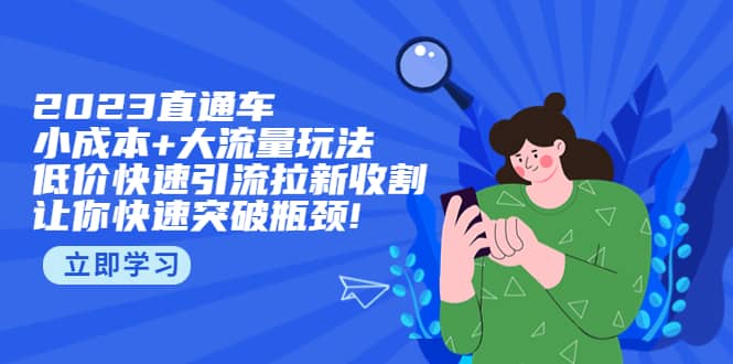 2023直通小成本+大流量玩法，低价快速引流拉新收割，让你快速突破瓶颈创富副业网-网创项目资源站-副业项目-创业项目-搞钱项目创富副业网