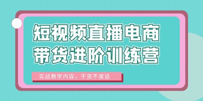短视频直播电商带货进阶训练营：实战教学内容，干货不废话创富副业网-网创项目资源站-副业项目-创业项目-搞钱项目创富副业网