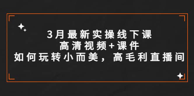 3月最新实操线下课高清视频+课件，如何玩转小而美，高毛利直播间创富副业网-网创项目资源站-副业项目-创业项目-搞钱项目创富副业网