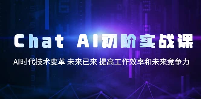 Chat AI初阶实战课，AI时代技术变革 未来已来 提高工作效率和未来竞争力创富副业网-网创项目资源站-副业项目-创业项目-搞钱项目创富副业网