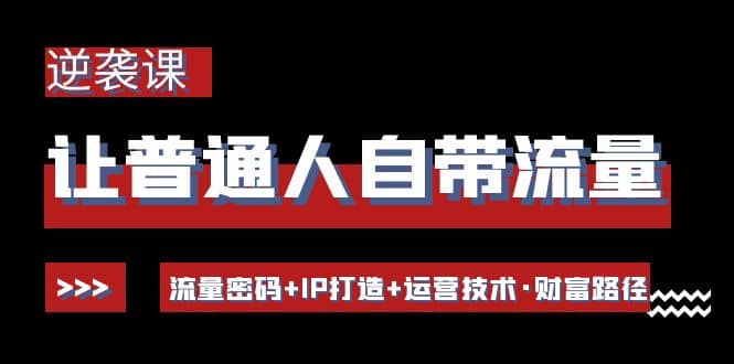 让普通人自带流量的逆袭课：流量密码+IP打造+运营技术·财富路径创富副业网-网创项目资源站-副业项目-创业项目-搞钱项目创富副业网