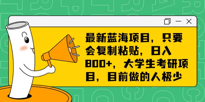 最新蓝海项目，只要会复制粘贴，日入800+，大学生考研项目，目前做的人极少创富副业网-网创项目资源站-副业项目-创业项目-搞钱项目创富副业网