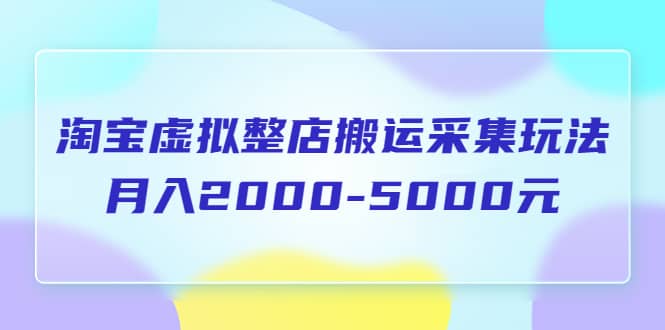 淘宝虚拟整店搬运采集玩法分享课：月入2000-5000元（5节课）创富副业网-网创项目资源站-副业项目-创业项目-搞钱项目创富副业网
