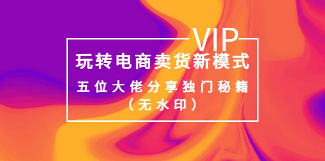 某收费培训：玩转电商卖货新模式，五位大佬分享独门秘籍（无水印）创富副业网-网创项目资源站-副业项目-创业项目-搞钱项目创富副业网