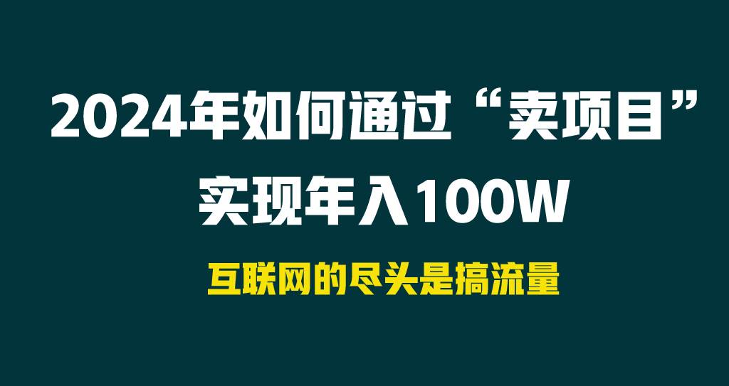 2024年如何通过“卖项目”实现年入100W创富副业网-网创项目资源站-副业项目-创业项目-搞钱项目创富副业网
