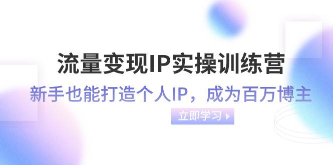 流量变现-IP实操训练营：新手也能打造个人IP，成为百万博主（46节课）创富副业网-网创项目资源站-副业项目-创业项目-搞钱项目创富副业网