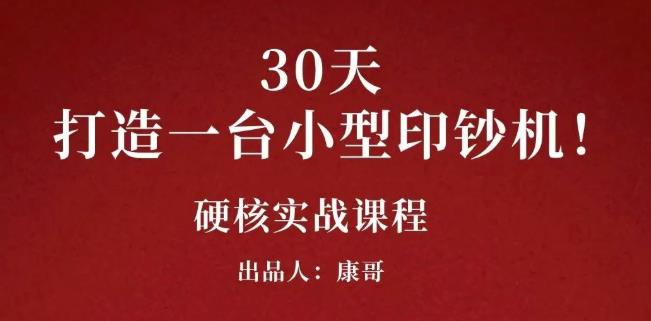 康哥30天打造一台小型印钞机：躺赚30万的项目完整复盘（视频教程）创富副业网-网创项目资源站-副业项目-创业项目-搞钱项目创富副业网
