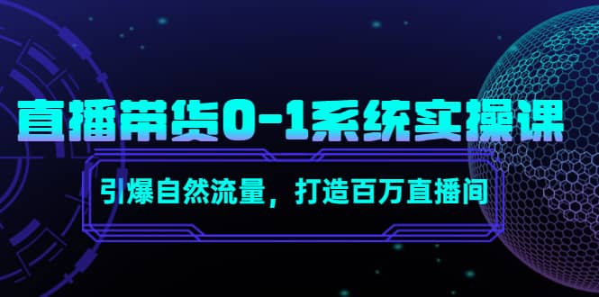 直播带货0-1系统实操课，引爆自然流量，打造百万直播间创富副业网-网创项目资源站-副业项目-创业项目-搞钱项目创富副业网