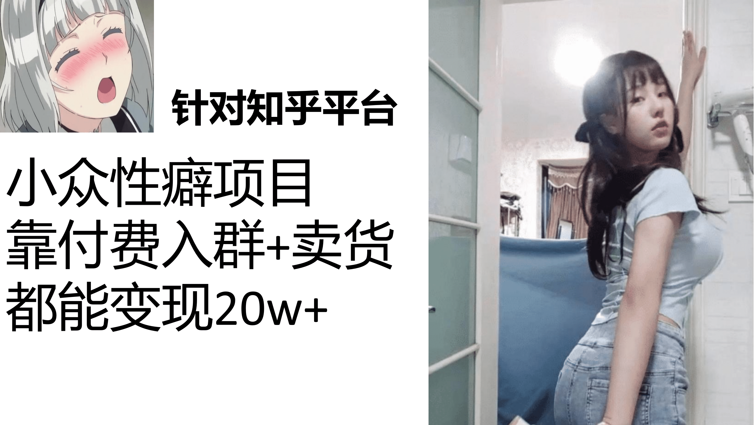 知乎小众性癖项目，Lsp的钱才是最好赚的，付费建群+卖货变现20w创富副业网-网创项目资源站-副业项目-创业项目-搞钱项目创富副业网