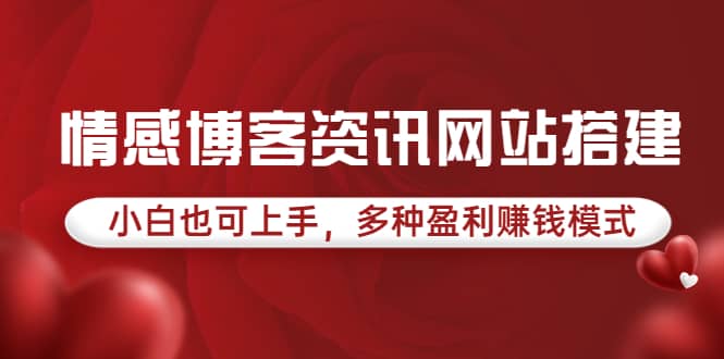 情感博客资讯网站搭建教学，小白也可上手，多种盈利赚钱模式（教程+源码）创富副业网-网创项目资源站-副业项目-创业项目-搞钱项目创富副业网